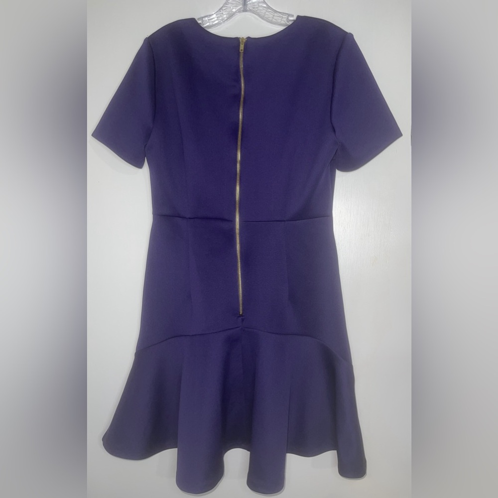 Alexia Admor Rich Purple Short Sleeve Midi Dress - Size L - Picture 2 of 6